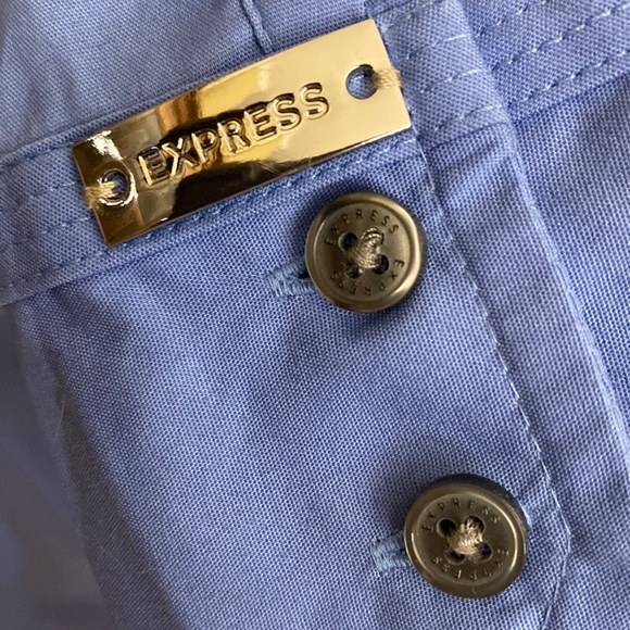 Express Sky Blue Essential Fitted Dress Shirt Size S - Picture 3 of 6